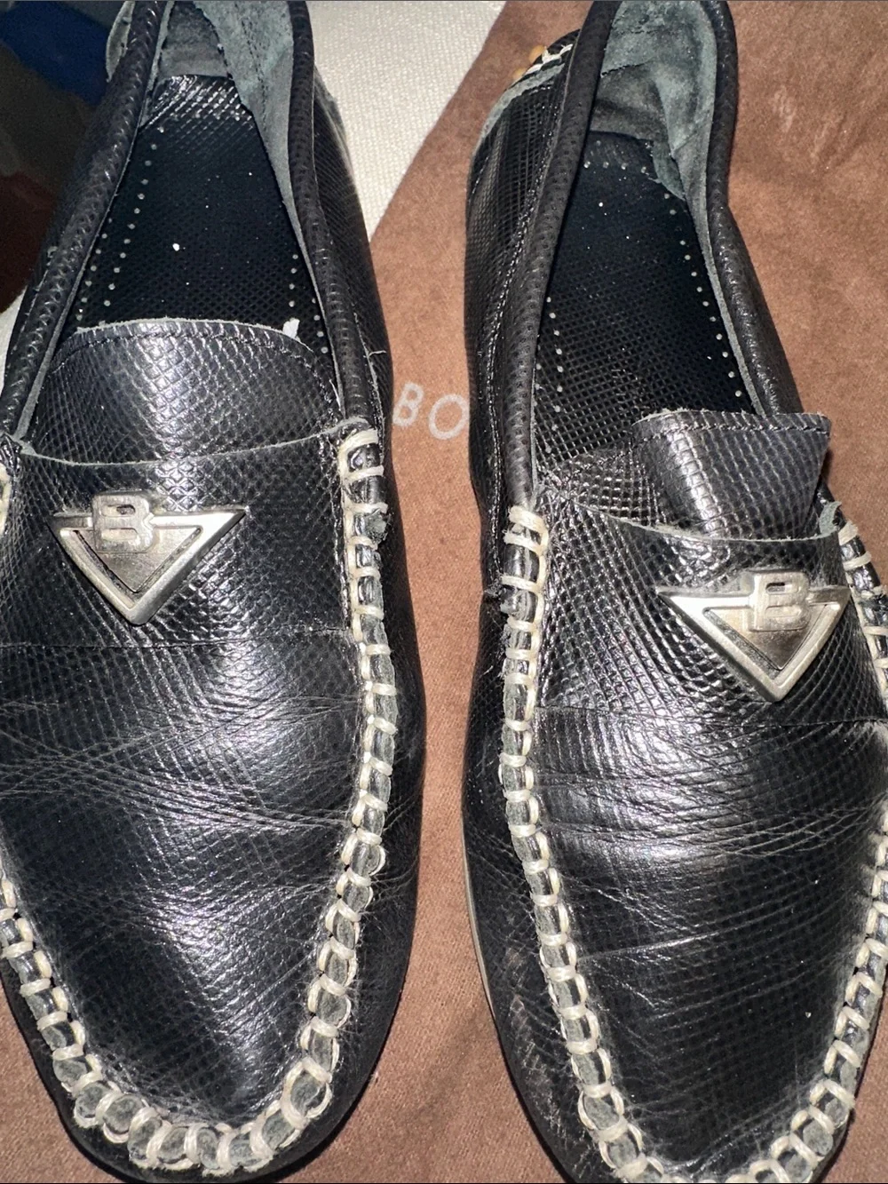 Bottega Veneta Black Leather Mocassin Driving Loafer Size 7 Euro 37 - Picture 3 of 5